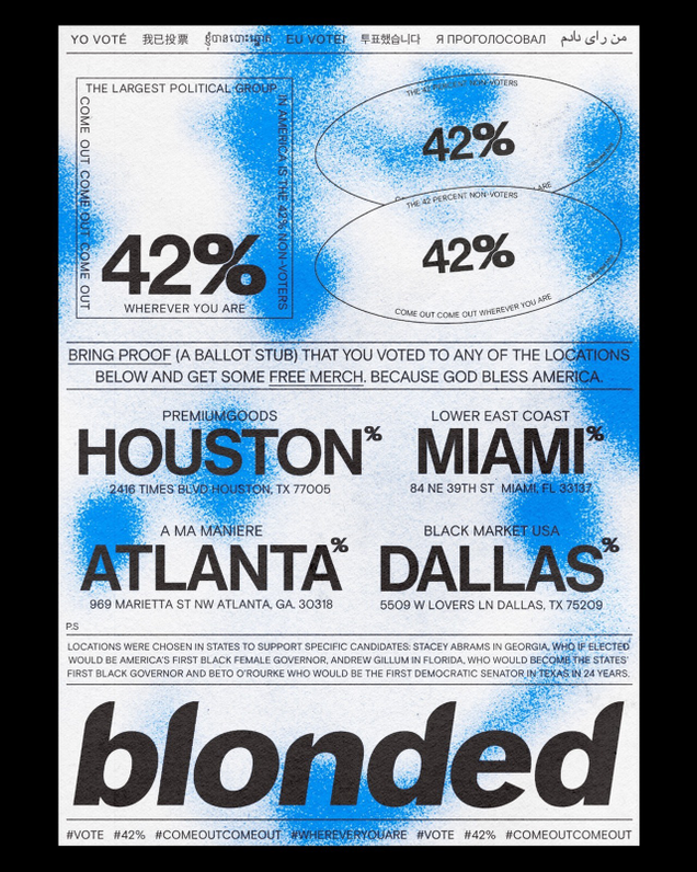Illustration for article titled Frank Ocean is giving away free stuff to fans who vote